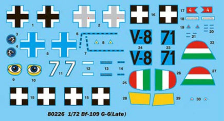 1/72 Hobby Boss Bf109G-6 (Late) Easy Assembly Authentic Kit 80226