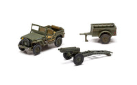 1/72 Airfix Willys British Airborne Jeep, Trailer & 75mm Howitzer M1 Gun D-Day A02339