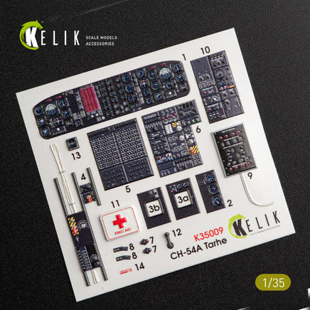 1/35 Kelik CH-54A Tarhe interior 3D decals for ICM kit K35009