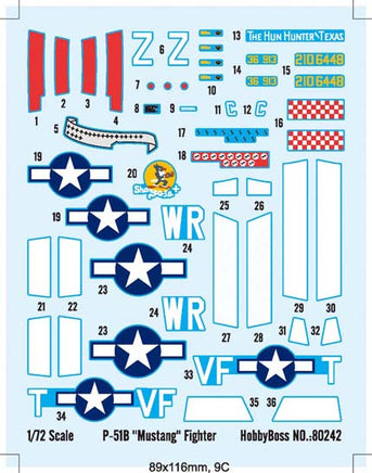 1/72 Hobby Boss P-51B "Mustang" Fighter 80242