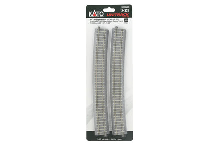 HO Kato Concrete Tie Large-Radius Curve (63 1/4″) -11.25″ [4pcs] 2-331