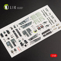 1/48 Kelik F/A-18B Hornet interior 3D decals for Kinetic kit K48033