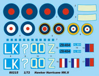1/72 Hobby Boss "Hurricane" MK.II Easy Assembly Authentic Kit 80215
