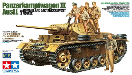 1/35 Tamiya Panzerkampfwagen III Ausf.L with Rommel and Dak Tank Crew Set 32405