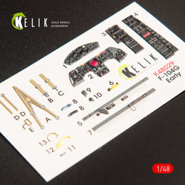 1/48 Kelik F-104G Starfighter early type interior 3D decals for Hasegawa kit K48029