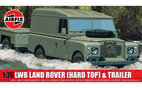 1/76 Airfix WLWB Land Rover Hard Top & Trailer Plastic Model Kit A02324F