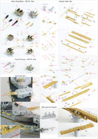 1/350 Pontos Model USS CA-35 Indianapolis 1945 Detail Up Set for Academy 35017F1