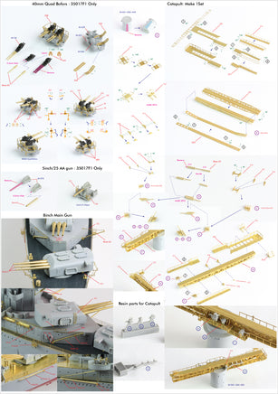1/350 Pontos Model USS CA-35 Indianapolis 1945 Detail Up Set for Academy 35017F1