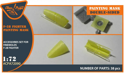 1/72 Clear Prop F-2B Fighter Double-Sided Painting Mask on Yellow Kabuki Paper for Finemolds Kits 72090