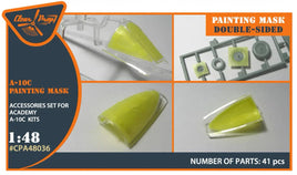 1/48 Clear Prop A-10C Double-Sided Painting Mask on Yellow Kabuki Paper for ACADEMY 48036