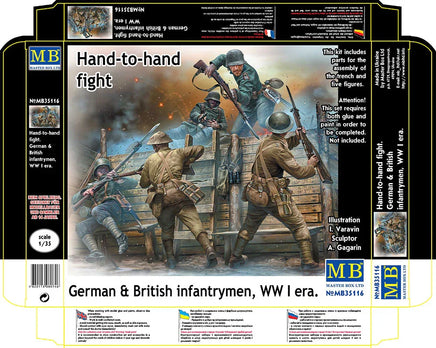 1/35 Master Box Hand-to-Hand Fight German & British Infantrymen WWI Era 35116