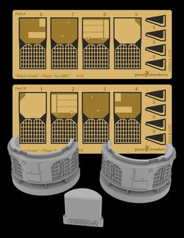 1/72 Green Strawberry Razor crest - Flaps (AMT) B18522