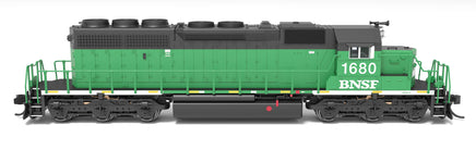 N Broadway Ltd EMD SD40-2 BNSF 1680 BN Black/Green/White w/Patch No-Sound/DCC-Ready 9482
