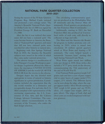 Whitman Classic Coin Album - National Park Quarters: 2019-2021 (P, D, & W Mints) 4957