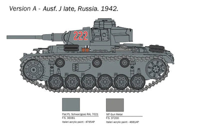 1/56 Italeri Pz. Kpfw. III Ausf. J/L/M/N 25757