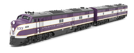 N Broadway Ltd EMD E7 A/B ACL 533/760B Purple & Silver, A-Unit Paragon4 Sound/DC/DCC, Unpowered B-Unit 8760