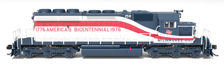 N Broadway Ltd EMD SD40-2 Milw 156 Bicentennial Paint Scheme Paragon4 Sound/DC/DCC 9466