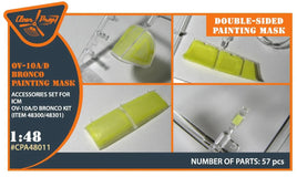Clear Prop 1/48 scale OV-10A/D Bronco double-sided paint mask set A48011 packaging for ICM model kit showing precision-cut masking film accessory
