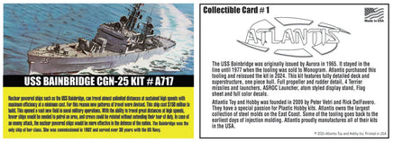 1/600 Atlantis Model USS Bainbridge Frigate 717