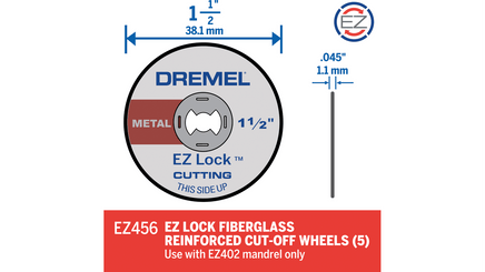 Dremel 1 1/2" Ez Lock Metal Fiberglass Reinforced (5 Blades) Ez Lock Cut-Off Wheel Ez456