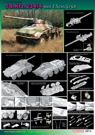 1/35 Dragon Model Sd.Kfz. 234/4 mit 7.5cm L/48 '39-'45 Series 6814