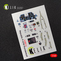 1/48 Kelik P-47M Thunderbolt Interior 3D Decals for Tamiya Kit K48014