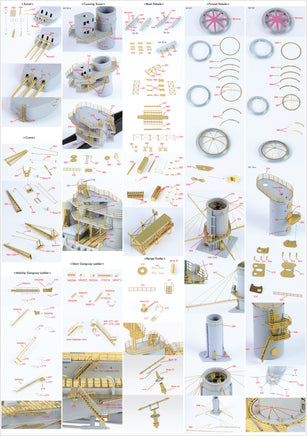 1/350 Pontos Model Russian Imperial Navy Battleship Sevastopol Detail Up Set 35012F1