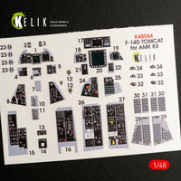 1/48 Kelik F-14D Tomcat interior 3D decals for AMK kit K48064