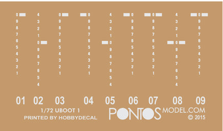 1/72 Pontos Model U-Boot Type VII C Detail Up Set 72001F1