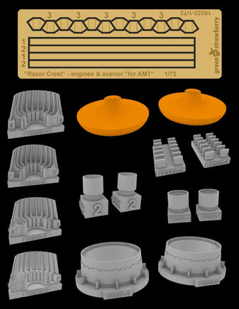 1/72 Green Strawberry Razor Crest - Fruit Pack Detail Set (AMT) BFP25