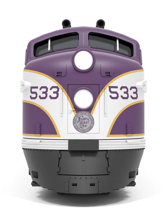 N Broadway Ltd EMD E7A ACL 536 Purple & Silver, Paragon4 Sound/DC/DCC 8761