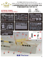 Model ship kit with various parts and labels for HMS Ark Royal, featuring FStar branding.