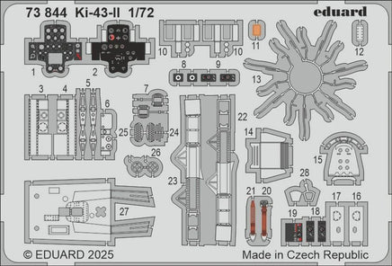 1/72 Eduard Ki-43-II Photo etched set for ARMA HOBBY kit 73844