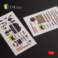 1/48 Kelik P-51H Mustang interior 3D decals for Modelsvit kit K48059