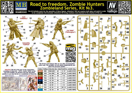 1/35 Master Box Zombieland Series: Kit No. 3 Road to Freedom. Zombie Hunters 35243