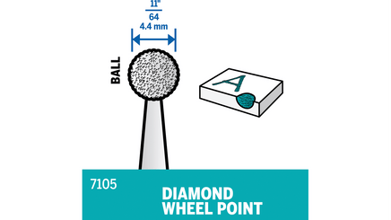 Dremel 11/64" Ball Shaped  Diamond Wheel Point 7105
