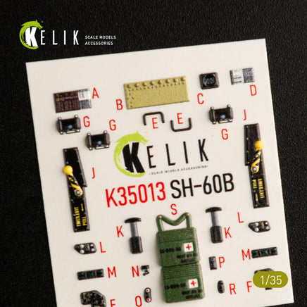 1/35 Kelik SH-60B interior 3D decals for Kitty Hawk kit K35013