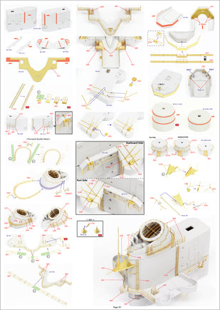 1/350 Pontos Model USS BB-63 Missouri 1945 Detail Up Set for HB (Teak Tone) 37034FN