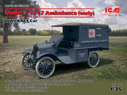 1/35 ICM Model T 1917 Ambulance (Early) WWI AAFS Car 35665