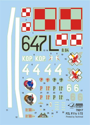 1/72 Arma Hobby PZL P.11C Kresy Model Kit 70017