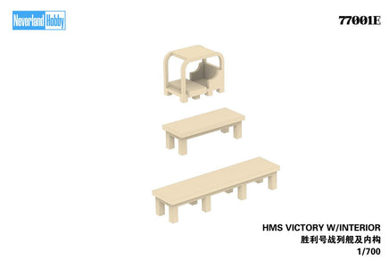 1/700 Neverland Hobby HMS Victory Sailing Ship w/Interior (DX Version) Plastic Model Kit 77001E