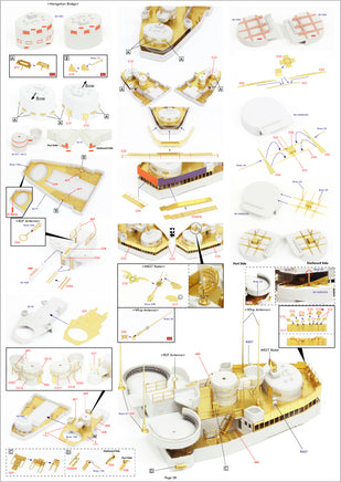 1/350 Pontos Model USS BB-63 Missouri 1945 Detail Up Set for HB (20B Deck Blue) 37034FB