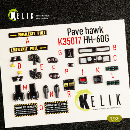 1/35 Kelik HH-60G Pave Hawk interior 3D decals for Kitty Hawk kit K35017