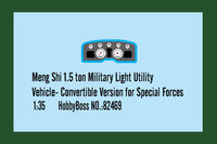 1/35 Hobby Boss Meng Shi 1.5 Ton Military Light Utility Vehicle - Convertible 82469