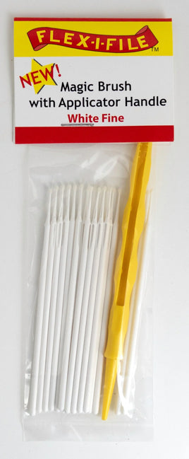 Alpha Abrasives White Fine Magic Brush with Applicator Handle - M930001 - MPM Hobbies