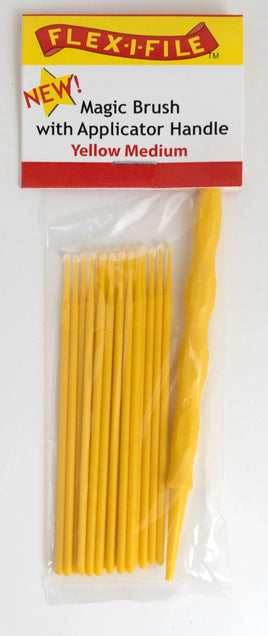 Alpha Abrasives Yellow Medium Magic Brush with Applicator Handle - M929005 - MPM Hobbies