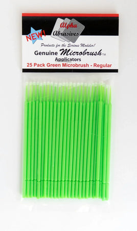 Alpha Abrasives 25/pack Green (Regular) Micro Brushes - 1302 - MPM Hobbies
