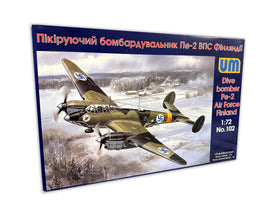 1/72 Uni Model Dive Bomber Pe-2 Air Force Finland Plastic Model Kit 102