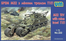 1/72 Uni Model M32 Tank Recovery Vehicle with Mine Trawl T1E1 222