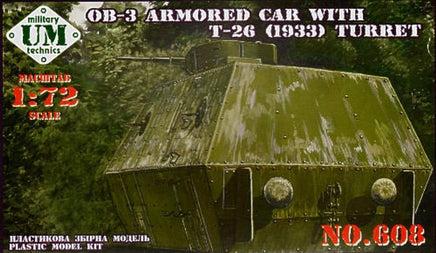 1/72 Uni Model OB-3 Armored Carriage with T-26 (1933) Turret 608